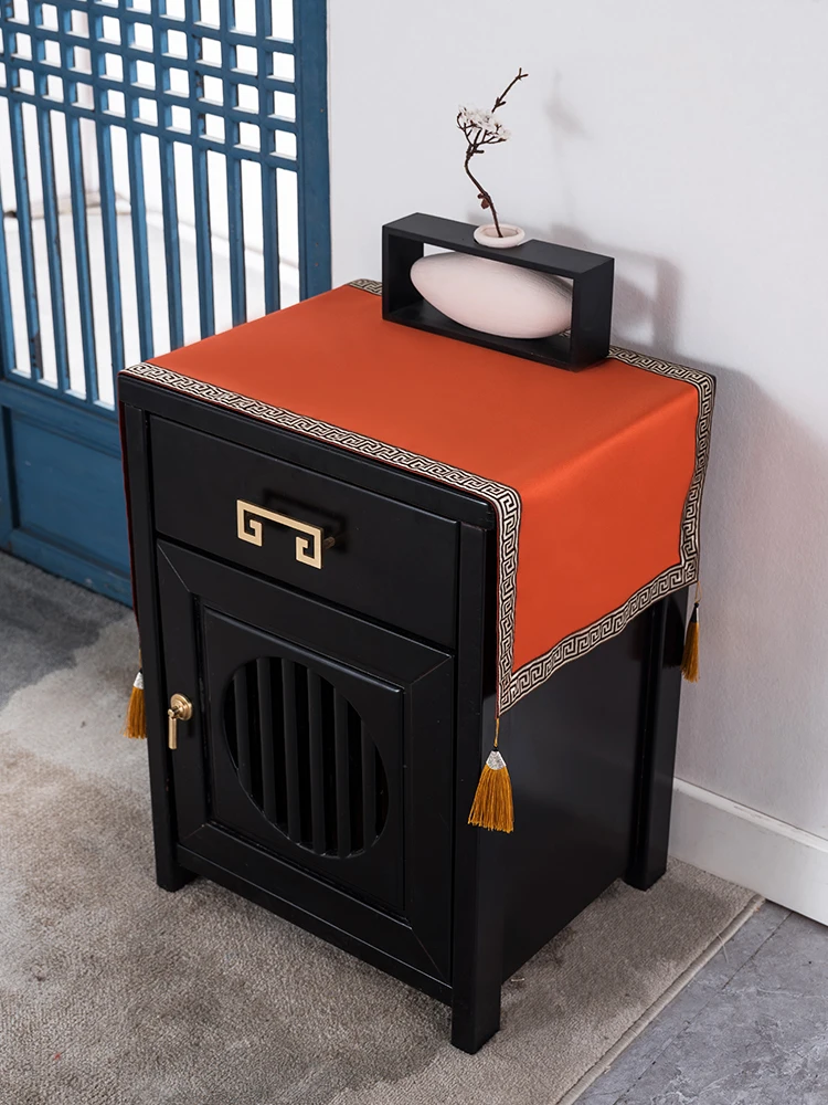 

Роскошная кружевная однотонная шелковая атласная Пылезащитная крышка в китайском стиле, прикроватная скатерть для обувного шкафа, скатерть, Прямоугольный Коврик