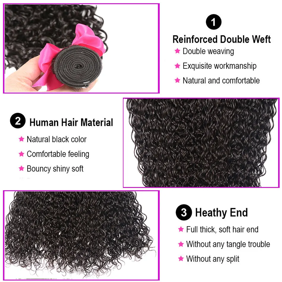 Brazilian Water Wave Bundles With Closure 100% Human Hair Bundles With Closure Remy Hair 3/4 Bundles With Closure Shuangya Hair