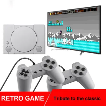 

Retro Classic Mini 8-bit PS1 Game Console with 620 Classic Games Double Battle Gamepad AV Output TV Video Handheld Game Player