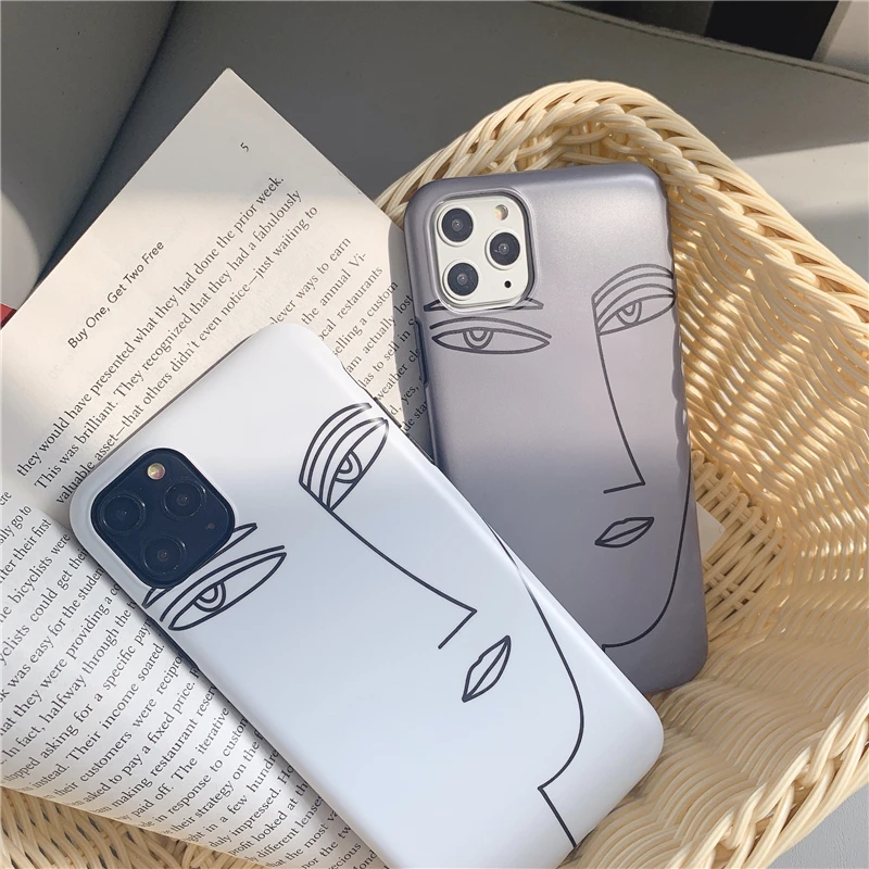 Модный чехол для телефона с абстрактным портретным рисунком для iphone 11 11Pro Max 7 8 Plus 6 6S X XS Max XR матовый мягкий IMD простой чехол
