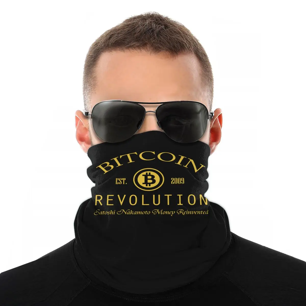 barbour scarf mens Bitcoin Revolution Cryptocurrency Scarves Half Face Mask Fashion Neck Gaiter Seamless Bandana Windproof Headwear Outdoor Hiking male scarf Scarves