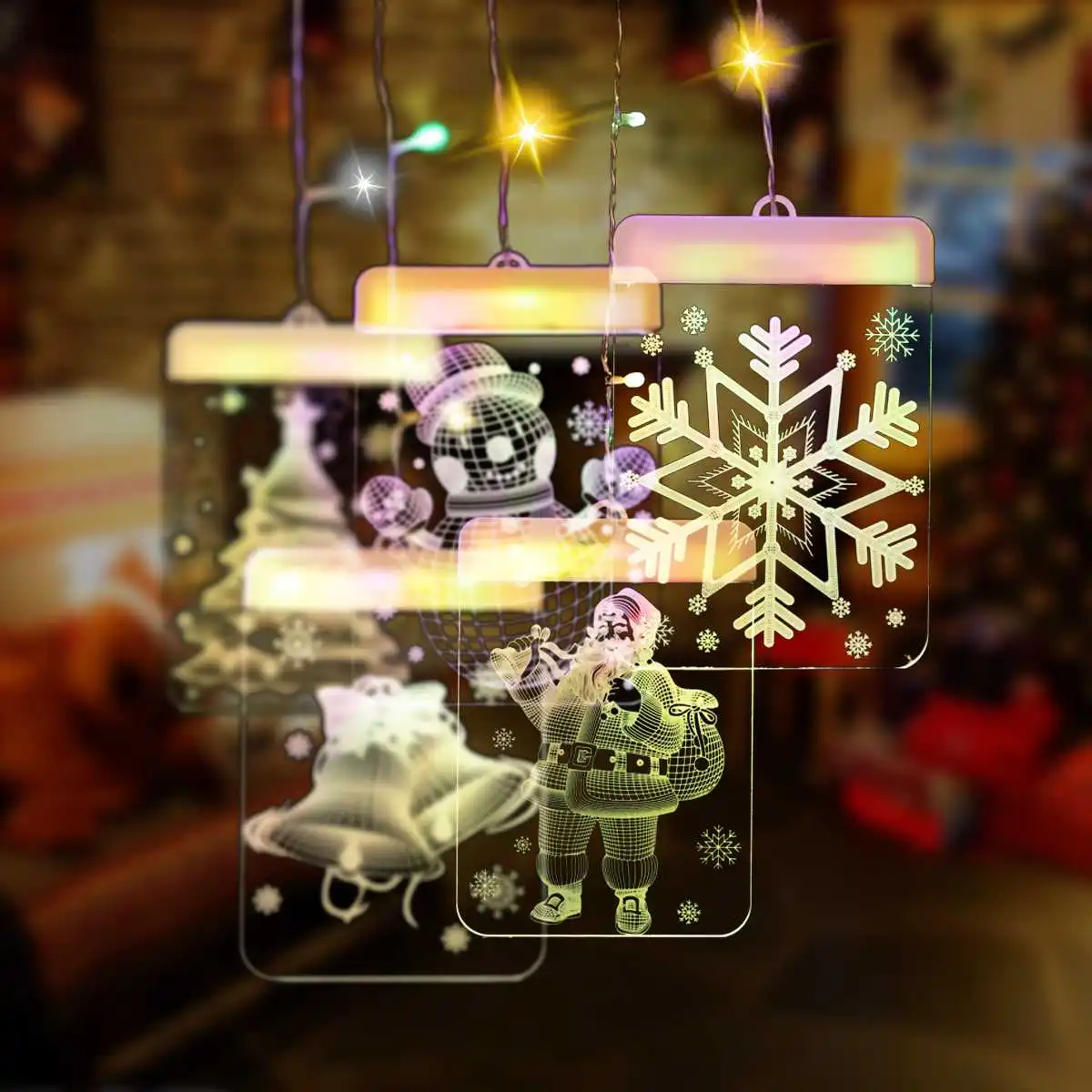 

Warm White Snow LED Light String Fairy-String-Lights Christmas Decoration-Lamp Curtain-Light USB Colorful