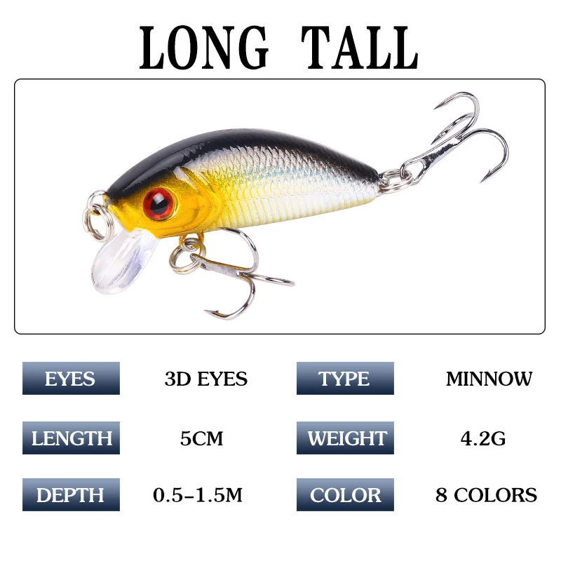 1 PCS Minnow Fishing Lure 50mm4.2g Topwater Hard Bait Wobbler Jig Bait Crankbait Carp Striped bass Pesca Fishing tackle SwimBait 1 PCS Minnow Fishing Lure 50mm4.2g Topwater Hard Bait Wobbler Jig Bait Crankbait Carp Striped bass Pesca Fishing tackle SwimBait