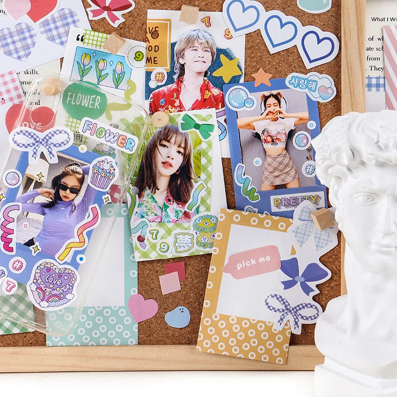 paper stickers labels tags ribbon polco stickers binder decal accent stickers confetti stickers vinyl journal deco stickers kpop polaroid stickers korean style