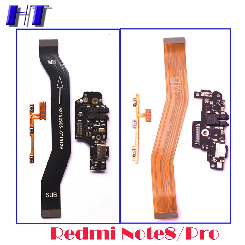 Для Redmi Note 8 Pro Мощность Кнопка громкости полоса Главная материнская плата USB с