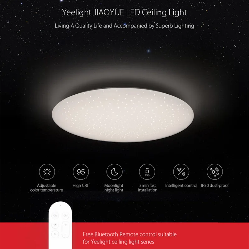  Yeelight JIAOYUE YLXD05YL 480 LED Ceiling Light Smart APP/WiFi/Bluetooth Control 200-240V 32W With  - 4000429718896