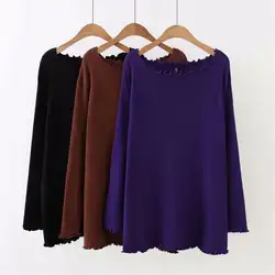 Весенние женские свитера с воротником больших размеров, фиолетовый, черный и карамельный цвет, женские свитера
