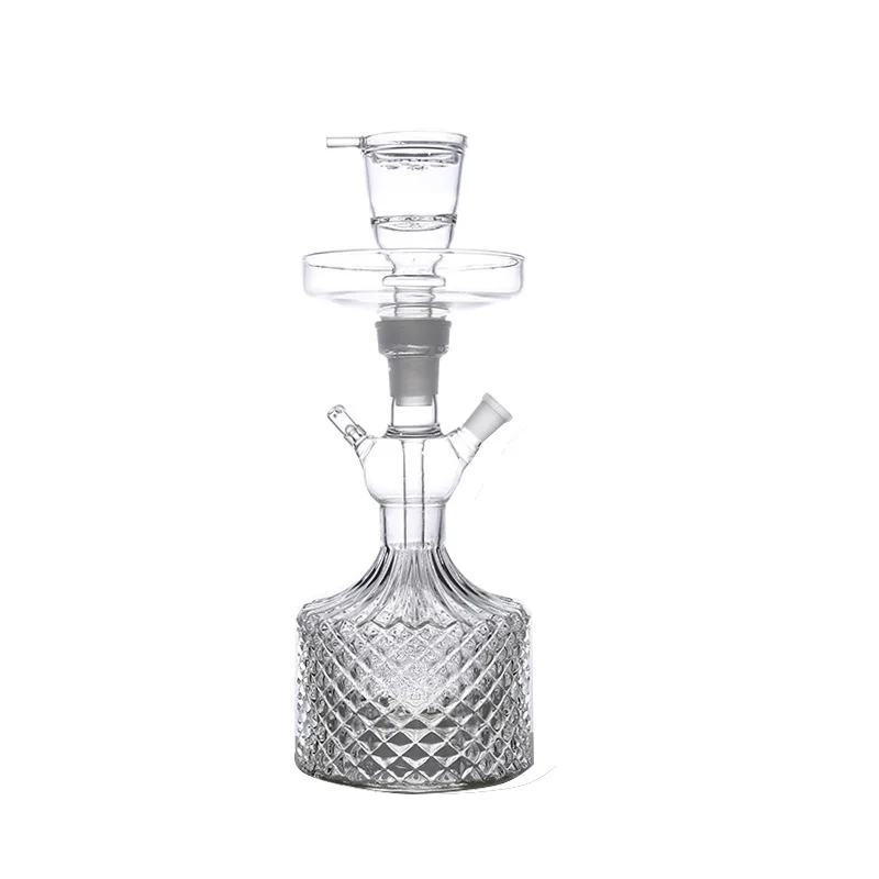 New Led Art Glass Shisha Hookah Special Design Smoking Chicha Al Fakher Narguile Head Tobacco Bowl Silicone Hose Set