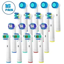 Pacote de 16 cabeças de escova de dentes para oral b-inclui 4 precisão limpa, 4 fio limpo, 4 limpo senstive, 4 branco limpo