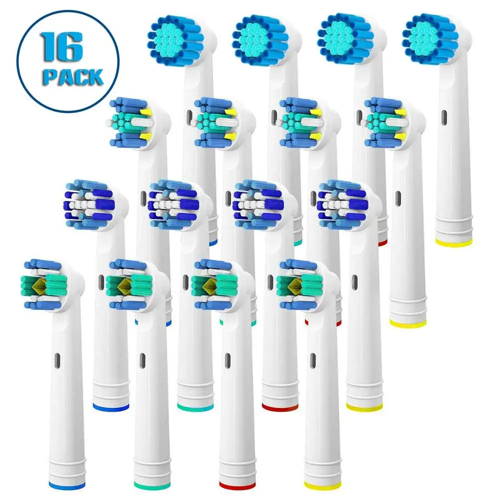 Pacote de 16 Cabeças de Escova de Dentes para Oral B-inclui Limpeza de Precisão Fio Limpo Senstive Clean Branco Limpo