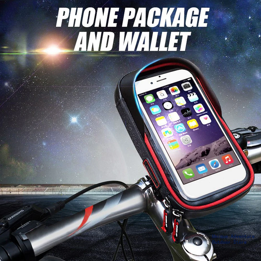 

Cycling Bicycle Cell Phone Bag Bike Touchscreen Mini Bag Tube Handlebar Mobile Case Bag 6 Inch Waterproof Phone Holder New