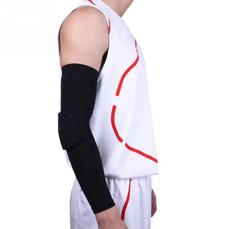 Ударопрочный спортивный гибкий рукав для баскетбола, поддержка локтя, поддержка сотовых подушечек, защита для велоспорта, Спортивная безопасность