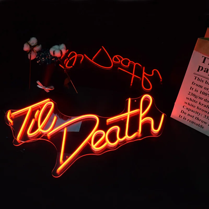 

Custom Waterproof Outdoor Led Flex Neon Sign TIE DEATH Visual Art Bar Pub Club Wall Hanging Flexible Decoration For Room Wedding