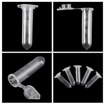 

100Pcs 2ml Clear Plastic Vials Container Snap Cap Centrifuge Tubes Vials Sample Lab Container