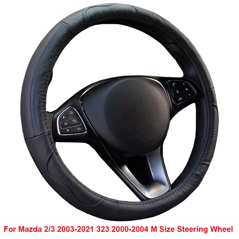 Чехол из натуральной коровьей кожи для руля Mazda 2 3 2003 - 2019 2020 2021 323 2000 2001 2002 м |
