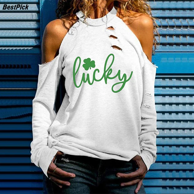 2021 New Shamrock Print Women T Shirts 