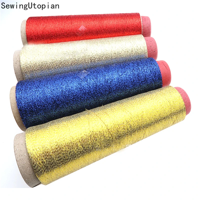 

4 шт., золотистые/Серебристые компьютерные резьбы для вышивания крестом, швейная нить, линия, текстильная металлическая пряжа, тканая вышивальная линия