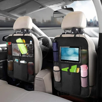 

2pcs Oxford Cloth Tissue Box Storage Pockets Car Backseat Organizer Touch Screen Travel Foldable Tablet Holder Easy Clean