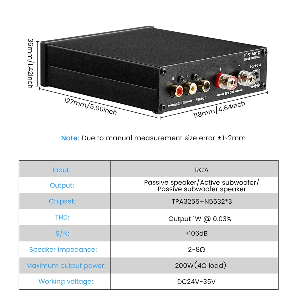 3000 watt amp AIYIMA TPA3255 Subwoofer Amplifier 200W HIFI Mono Digital Power Sound Amplificador Class D Home Audio Versterker NE5532 OP AMP Professional Amplifier