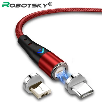 

New 3A 1m Magnetic Type-C Micro USB Cable Fast Charging Line Data Transmission Two-in-one Universal For Huawei P30 Xiaomi Mi8