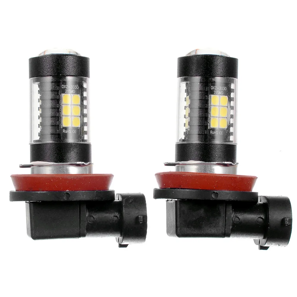 2PCS 3030 21SMD H8/H11 High Power 6500K Super White LED Fog Lights Driving BulbsCar Essential Light Practical Car Light
