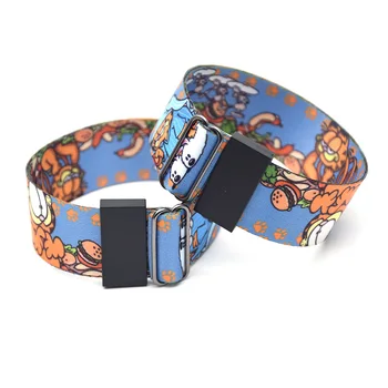 

30pcs/lot Yellow Cat Wristband Adjustable Ribbon Wristbands 3D Printing Cartoon Cute Pet Hand Strap Sport Accessories NA2324