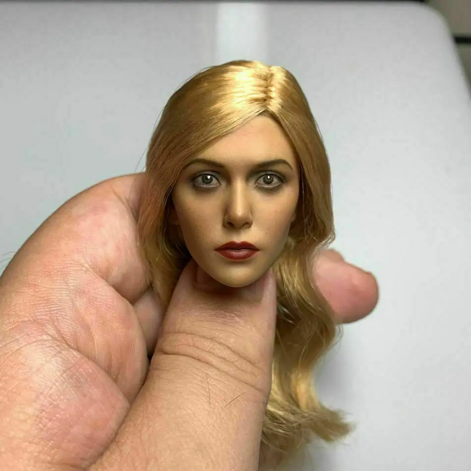 1/6 scale female figure Elizabeth Olsen blonde version Witch head sculpture model for 12 inch action figure