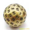 Bescon Solid Metal 100 Sided Dice, Game Dice D100,Giant Polyhedral Metal 100 Sides Dice 50MM in Diameter (1.97in), Ancient Brass 4