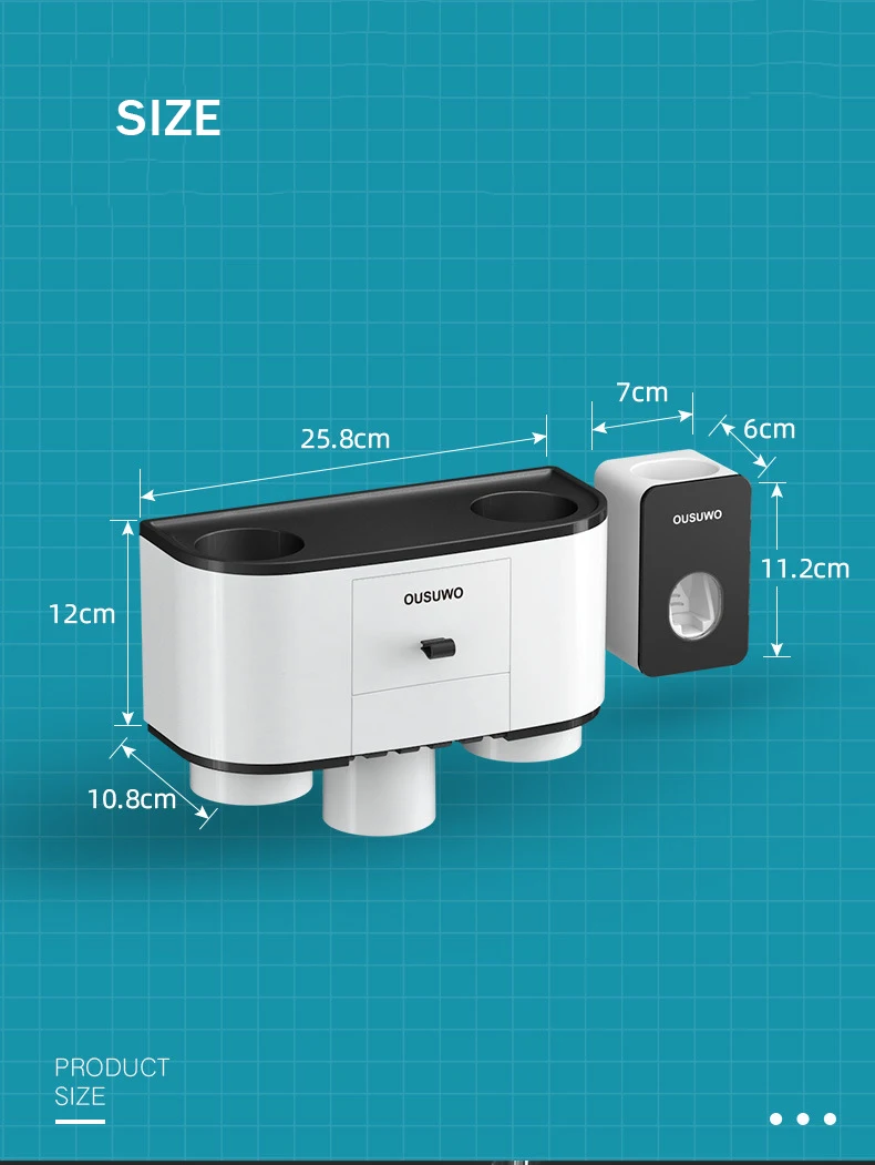 Автоматический настенный держатель для зубных щеток, дозатор зубной пасты для ванной комнаты