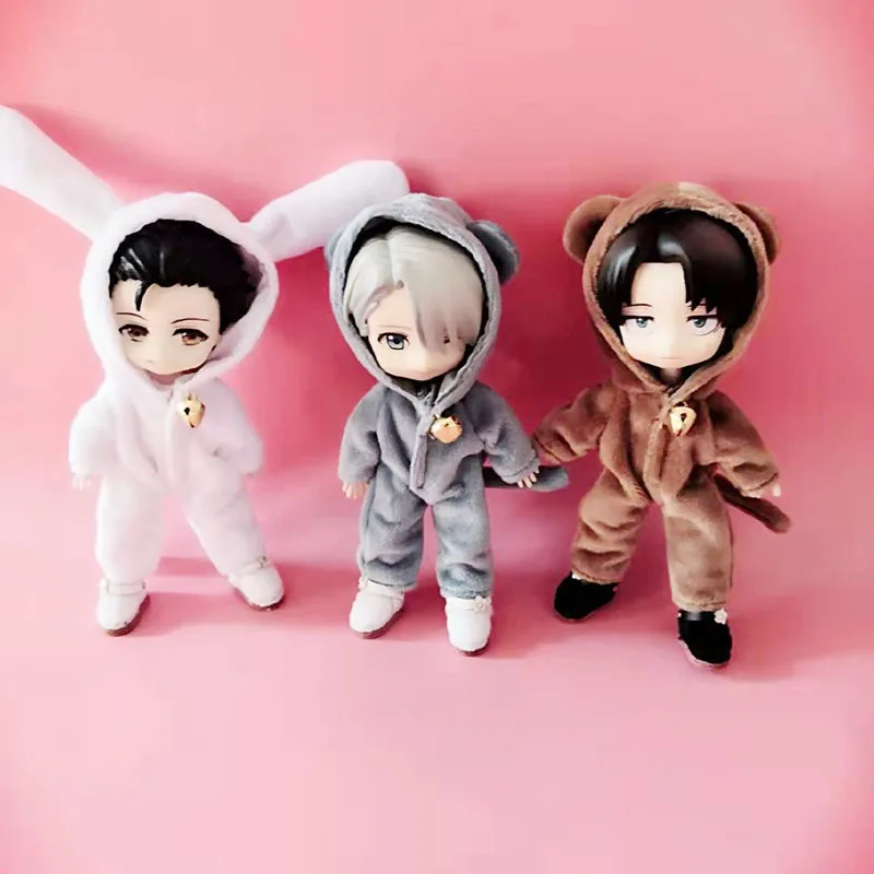 OB11 Одежда для кукол костюмы с рисунками животных для OB11 GSC глины Meijie pig 1/12 BJD куклы аксессуары 4 цвета Медведь Форма Кукла Одежда