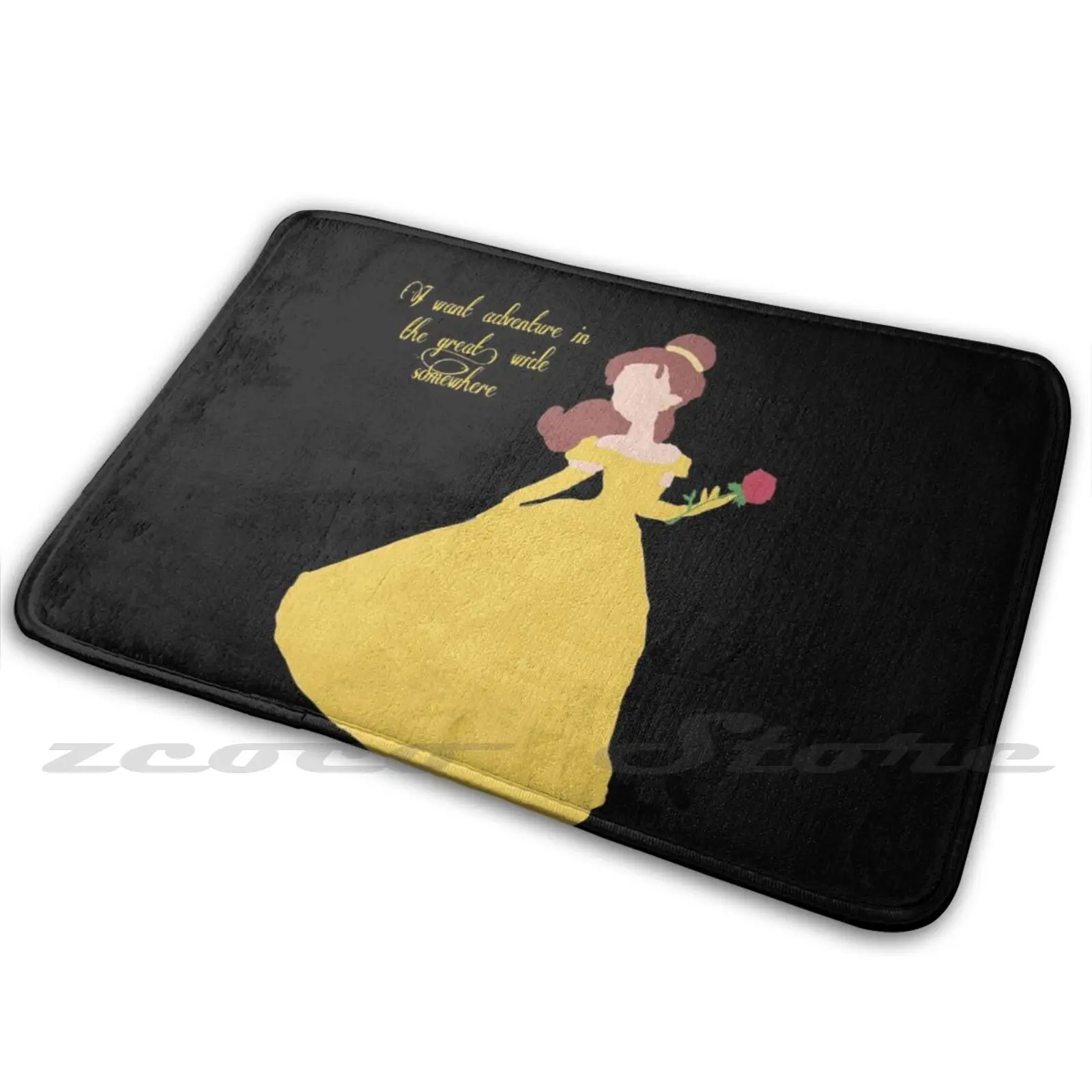 Belle I Want Adventure Mat Rug Non Slip Water Absorb Door Carpet Bell 