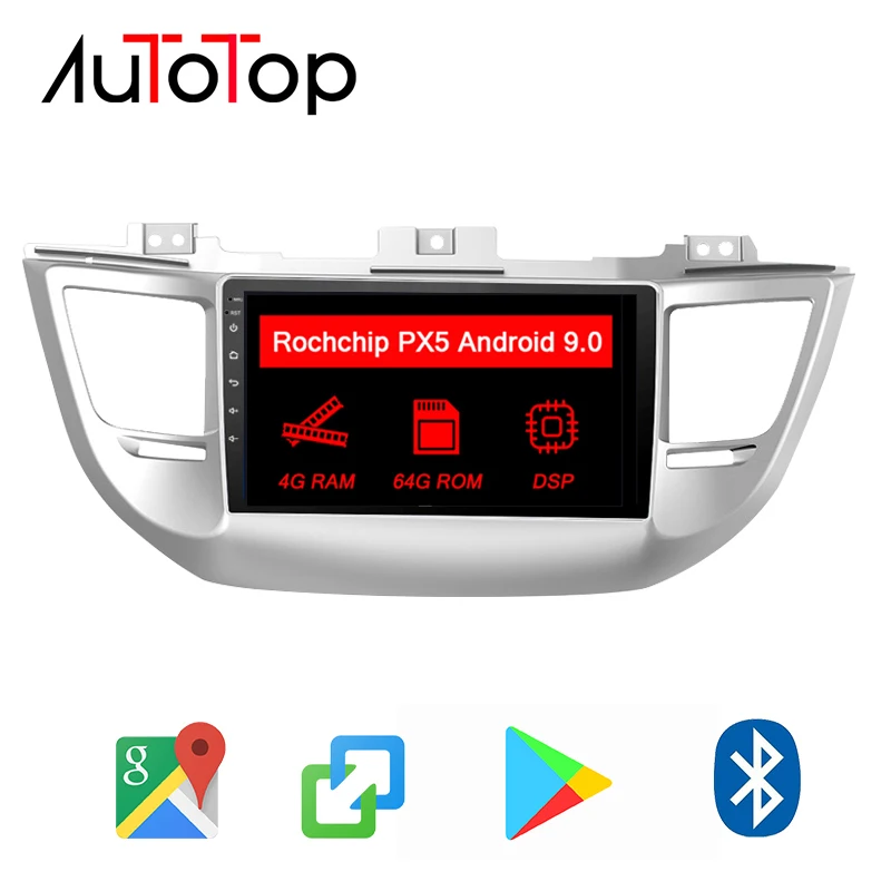 AUTOTOP 1" Android 9,0 Автомагнитола для hyundai Tucson- 4 г ram 64 г rom Радио RDS gps навигация 4 г Wifi без DVD