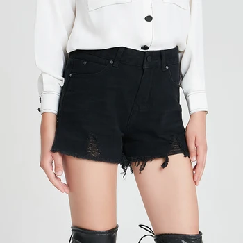 

GOXEOU Women's Denim Shorts High Waist Fashion Super Elastic Force Shorts Leisure