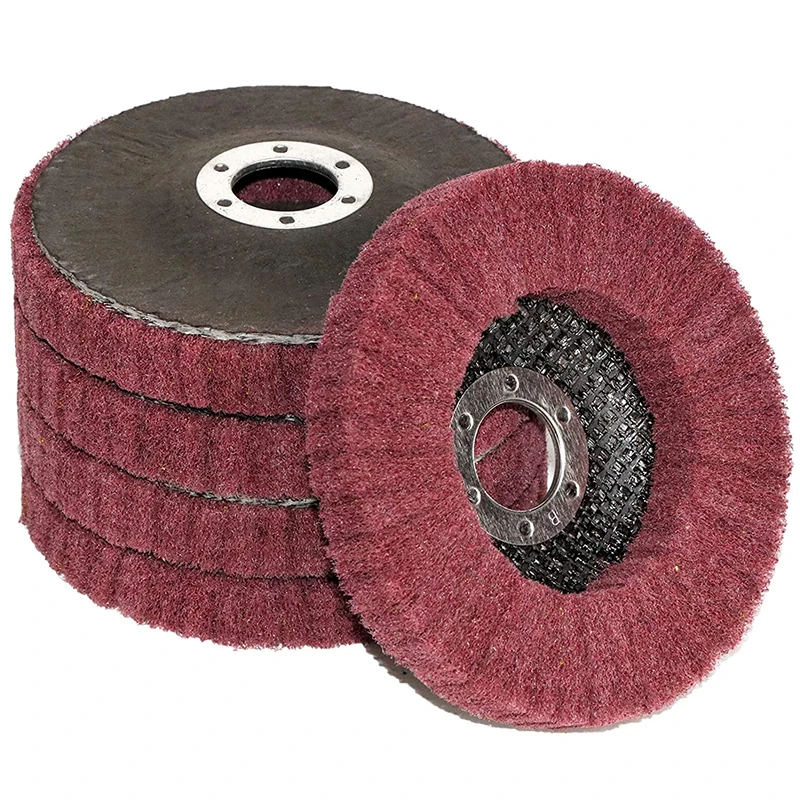 5PCS 4”Nylon Fiber Flap Disc Polishing Grinding Wheel Scouring Pad Buffing Wheel 