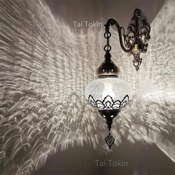 

Ottoman retro exotic restaurant hotel coffee shop decoration home stay bar Turkey hollow out ice crack wall lamp