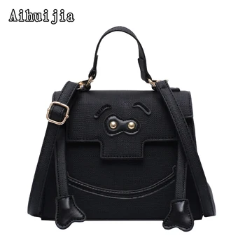

2020 New Womens Shoulder Messenger Bag Designer Funny Pattern Girl Handbag High Quality PU Leather Solid Color Luxury Travel Bag