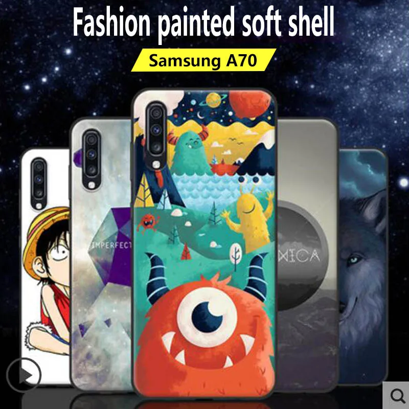 Для samsung A70 мультфильм цветной рисунок все включено анти-осень силиконовый мягкий