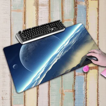 

Blue Space Large White Lock Edge Mouse Pad Mat Desk Table Mousepad Office Cushion Super Big 60cm 70cm 80cm 90cm