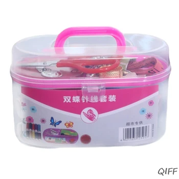 

Portable DIY Sewing Thread Travel Kit Knitting Needles Scissors Tools with Case