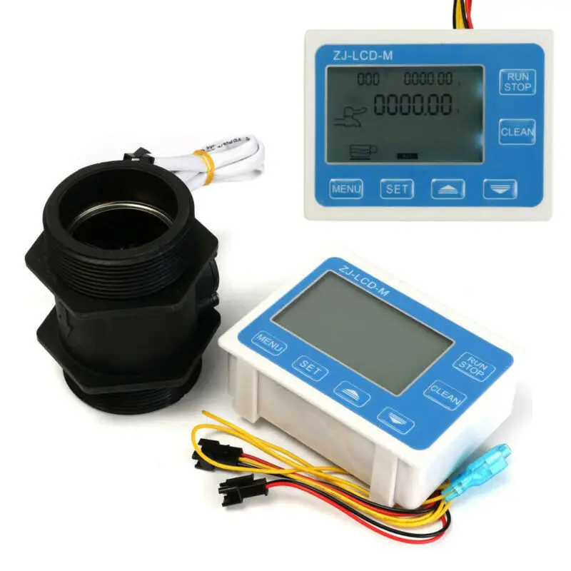 

2'' Inch Flowing Water Sensor Meter+LCD Display Quantitative Control 1-9999L/min