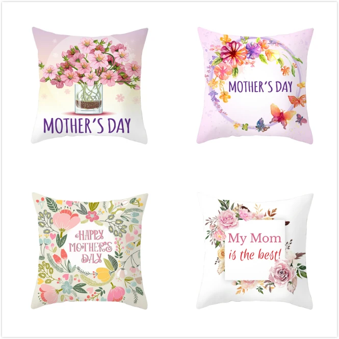 

Fuwatacchi Pink Floral Throw PillowCase Cushion Covers Rose Pillow Cover for Sofa Chair Decorative Happy Mother's Day Pillowcase