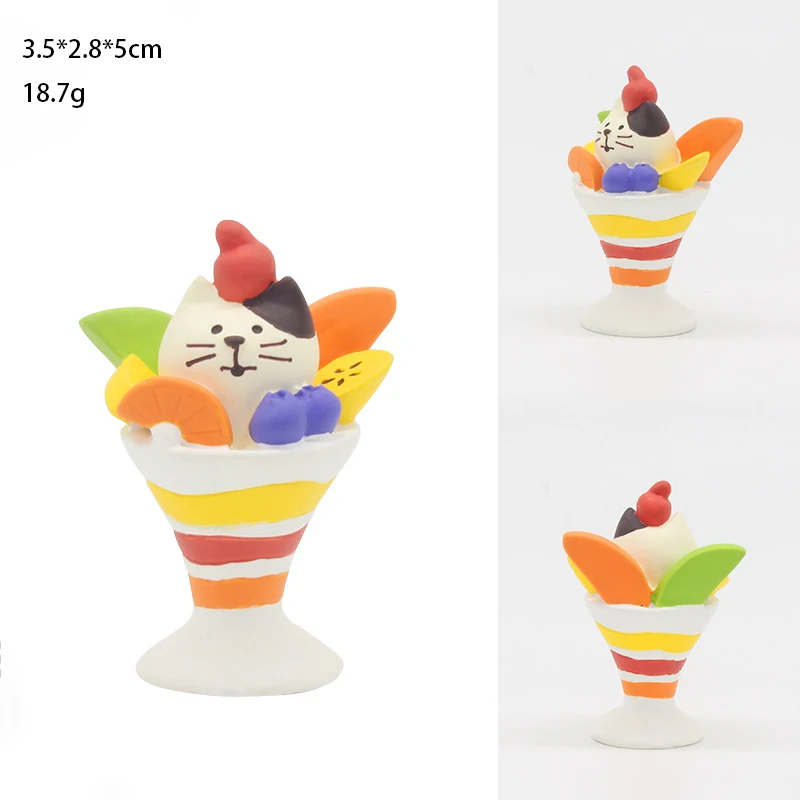Japanese Fruit Cute Kawaii Cat Dharma Animal Ornaments Feng Shui Creative Gift Miniature Decoration Home Decoration Accessories