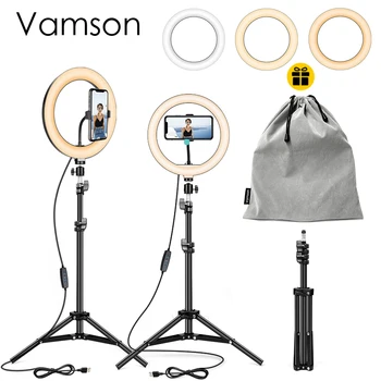 

Vamsan Selfie Tripod With for Phone & Cameras Supplementary Light Selfie Ring Light LED for Live Stream/Makeup/YouTube VLS06