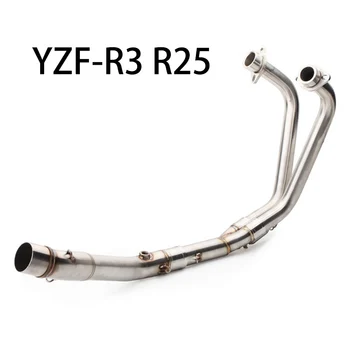 

Motorcycle Exhaust System Middle Pipe Elbow Header Slip-On For Yamaha YZF-R3 R25 2015-2020