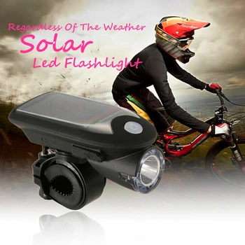 

Led Flashlight Zaklamp Bicycle Light Solar Torch Rechargeable 3 Switch Modes Waterproof Linterna For Bike Solar Flashlight