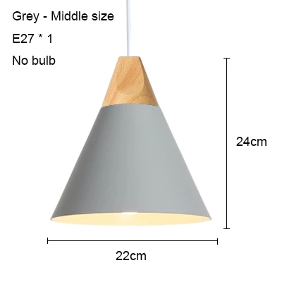 Светодиодные потолочные светильники, Светильники для гостиной, кухни, E27, потолочный светодиодный светильник, лампа для столовой, светильники, лофт, скандинавский Деревянный светильник 110 В - Цвет корпуса: Grey 220mm no bulb