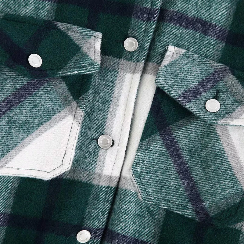 buy Women Plaid Jackets Coat Elegant Ladies Turn Down Collar Wool Blend Coats Long Sleeve Autumn Winter