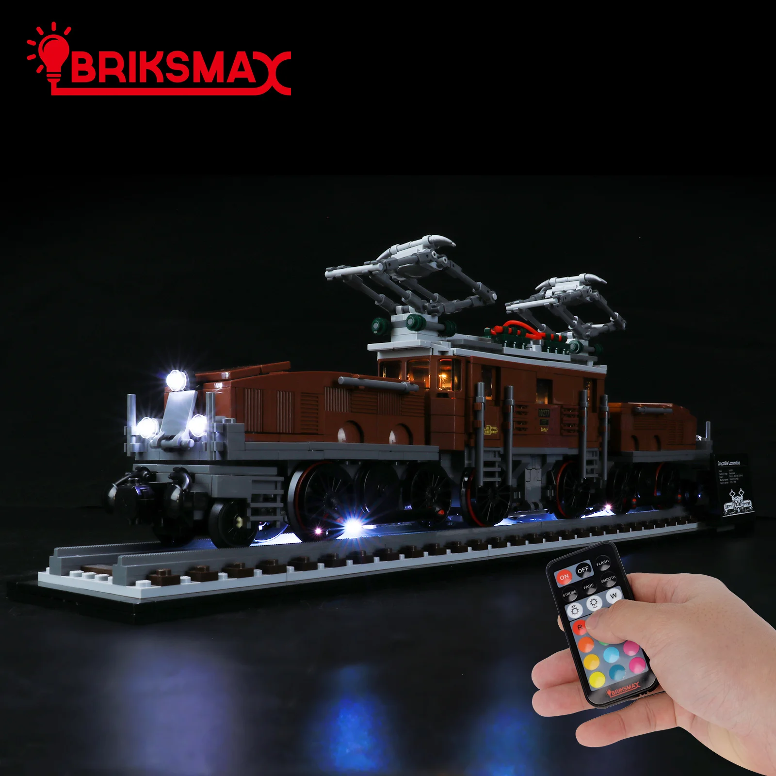 Светодиодный светильник BriksMax для локомотива крокодила 10277 с дистанционным
