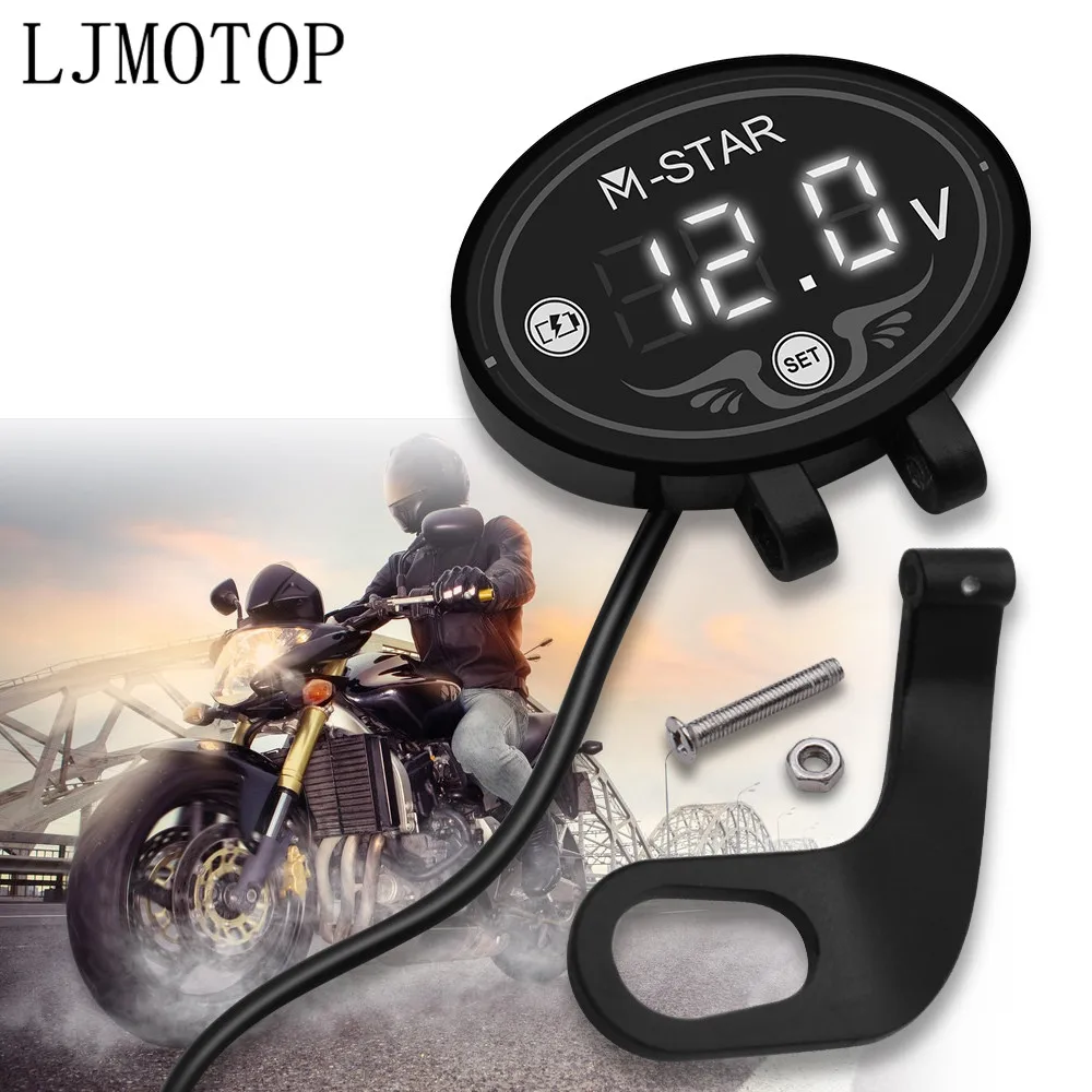 Motorcycle Digital Voltmeter Tester Led Display Voltage Meter For Suzuki GSF600 Bandit GS1000 GS500 GSX1100F Katana Accessories |