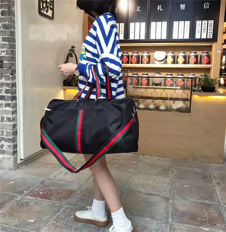 

2019 New Big Range Webbing Large-Volume lv xing bao dai with Leather Leisure Bag Women's Men's Bag Versatile WOMEN'S Bag